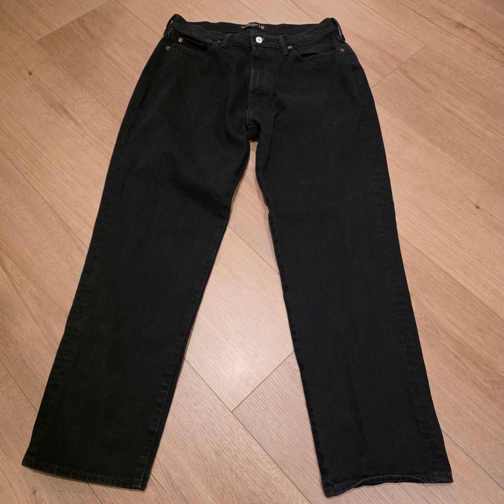 Abercrombie & Fitch Athletic Loose Vintage Stretch Jeans Black 34x32 Mens
